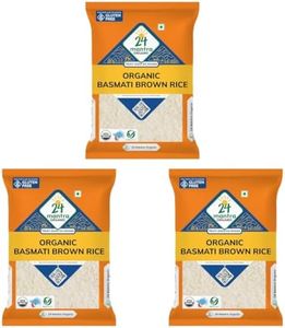 24 Mantra Organic Unpolished Basmati Rice Premium Brown/Basmati Brown Chawal - 1 Kg | Pack of 3 | 100% Organic | Chemical Free & Pesticides Free