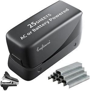 Craftinova Electric Stapler, 25 Sheet Capacity,Including 2000 Staples ，Jam Free Stapler，Professional and Home Office Stapler，Battery not Included，AC or Battery Powered.（Black）