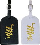 Tbecor 2 Pcs Mr Mrs Luggage Tags, H