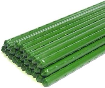 Growsun 5ft Garden Stakes Plant Cage Supports Tomato Trellis Climbing Metal w/Plastic Coated, Pack of 50