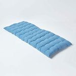 HOMESCAPES Air Force Blue Garden Bench Cushion 2 Seater Seat Pad for Patio Furniture Kitchen or Dining Bench Indoor & Outdoor Use Comfortable 100% Cotton Modern Tufted Style Thick Cushion 108cm Wide