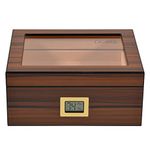 Volenx Cigar Humidor for 50 Cigars, Humidor Cigar Box Travel Built-in Removable Cedar Tray, Handcraft Spanish Cedar Wood Cigar Case Storage Box Gift Box with Hygrometer and Humidifier (No Cigars)