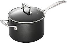 Le Creuset Toughened Non-Stick 18x11.1cm Saucepan with Helper Handle and Glass Lid, Aluminium, 51108180010302 , Black