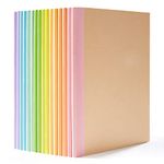 16 Pack Kraft Notebooks A5, Feela 60 Pages Lined Notepad Journal Bulk, Soft Brown Cover Multipack Notebooks for Students Travelers Writing Plans, Memos Office School Supplies, 14X21cm, 8 Pastel Colour