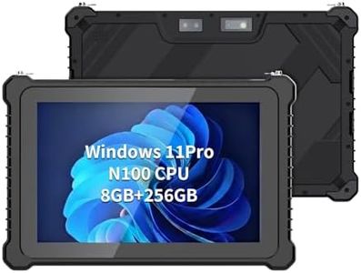 Nekiuy Rugged Tablet, 10.1” Windows 11 Pro Tablet PC, 8GB RAM+256GB SSD, N100 CPU, IP67 Water-Proof, Sunlight Readable, Industrial Outdoor Work PC with 8MP+5MP Camera, 1D/2D Scanner, Fingerprint