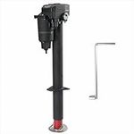 Electric Tongue Jack 3,500 lb 12 Volt Heavy Duty Trailer Jack with Drop Leg for RV Camper Car Truck Black