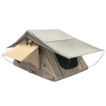 TMBK 3 Person Roof Top Tent with Rain Fly Tan Base & Green Rainfly