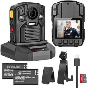 Tarkonn Body Camera with Audio and Video Recording, 4K/2160P Body Cam, 2PCS 1950MAH Batteries, Night Vision, GPS Enabled, 128G Body Worn Video for Law Enforcement