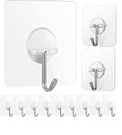 DRONTER Adhesive Hooks for Wall Heavy Duty, Wall hangings, Kitchen Accessories Items, Clothes Hanging, Stainless Steel