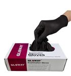 Gloway Powder Free Nitrile Gloves, Food Grade | Durable, Comfortable Fit | Ideal for Food Handling, Medical, and Household Use | Latex-Free, Non-Sterile, Disposable Gloves - Black-Pack of 80(Medium)