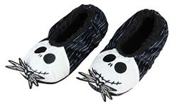 Bioworld The Nightmare Before Christmas Slippers Jack Skellington Character Slipper Socks with No-Slip Sole for Women & Men - Small, Black, Jack Skellington, Small