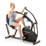 Marcy Dual Action Cross Training Recumbent Exercise Bike with Arm Exercisers, Gym Equipment for Work from Home Fitness, Black | JX-7301