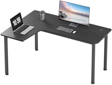 EUREKA ERGONOMIC L Shaped Desk 155x110cm Gaming Desk Corner Computer Desk Large Home Office Desk with Cable Management, Mouse Pad