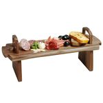 GEEZY Acacia Wooden Raised Serving Platter for Antipasti, Tapas, Entrees and Desserts, 36 x 13 x 13 cm