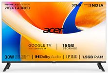 Acer 80 cm (32 inches) I Pro Series HD Ready Smart LED Google TV AR32HDIGU2841AT (Black)