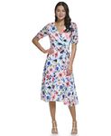 DKNY Women's Knot Sleeve Midi Shirt Dress, Crm/Sunkst Cor Mlt, 14