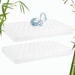 Waterproof Bassinet Mattres Pad Cover Fits 33x20 Baby Delight, Mika Micky, KoolaBaby, Dream On Me, ANGELBLISS and Bedside Sleeper Mattress, 2 Pack, Ultra Soft Viscose Made from Bamboo Surface