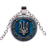 N-Made Beautifull Ukraine Necklace - Trident Jewelry Ukrainian Flag Pendant Necklaces for Women's Men Boy Girl, Patriotic Gift, Birthday Gifts, Zinc Alloy, No Gemstone 1