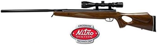 Trail NP XL1100 Break Barrel Air Rifle, Nitro Piston .22 Cal, Hardwood Stock, 3x9mm Scope, 950 FPS (Alloy)