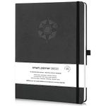 Smart Daily Planner- A4 Size 11 x 8.5 inches – Undated Agenda Daily Planner – Achieve Goals & Increase Productivity, Time Management & Happiness - Daily Weekly Monthly Planner with Gratitude Journal and Hardcover (Black)