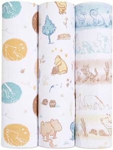 aden + anais 100% Cotton Muslin Swaddle and Receiving Blankets for Baby Girls & Boys, Ideal Newborn & Infant Swaddling Wrap Set, Perfect Shower Gifts, Winnie in The Woods, 120 x 120 cm, 3 Pack