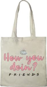 FRIENDS TOTE BAG HOW YOU DOING ?», REFERENCE : BWFRIENBB005, ECRU, 38 X 40 CM