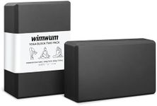 Wimwum High Density EVA Yoga Blocks 2 Pack, 280g Pro-Level Exercise Brick (46-50 Shore C Firmness), Odor-Free & Non-Slip Foam Props for Yoga, Pilates & Stretching, black