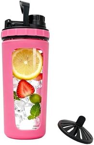Glass Shaker Cup Odorless BPA Free– Glass Shaker Bottle for Protein 26oz Durable Borosilicate Glass, Leak-Proof & BPA-Free – Ideal for Creamy Protein Shakes, Smoothies & Workout Drinks (Pink)