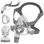 Full Face CPAP MASK, with Universal Silicone Cover, Headgear, Elbow, and Cushion, for Comfortable Fit, Compatible with Various CPAP Models