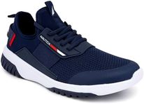 Nautica Men's Athletic Lace-Up Running Sneakers - Casual Walking Tennis Gym Shoes-Geoff-Navy White-10