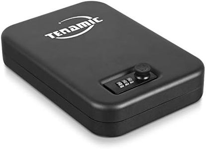 Tenamic Pistol Safe, Portable Travel Gun Safe, Solid Steel Handgun Lock Box for Home, Gun Safes for Car, Black