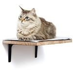Floating Wall Shelves for Cats Solid Wood Cat Shelves, Wall Mounted Cat Furniture & Bed, Thick Wood Cat Climbing Shelf Indoor for Lounging Climbing Playing & Scratching