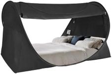 Alvantor Privacy Pop Up Bed Tent for Twin Bed, Easy Setup Blackout and Breathable Mesh Bed Canopy Lightweight Portable Sleep Pod with Carry Bag Dream Tent for Indoor Outdoor Use- Twin/Black