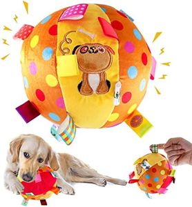 Dog Ball,Round Plush Balls,Colorful Tag Ball,Bell Ball for Dog,Interactive Throwing Toys, Dog Toy Ball Tear Resistant, Pet Daily Supplies，Dogs Plush Fabric Hug Ball(Approx. 15cm Diameter)