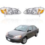 waltyotur Replacement for 2003 2004 2005 2006 2007 2008 Corolla Headlight Assembly Head Lamps Headlights Pair Left+Right