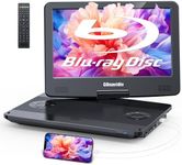 GOnavidio 15.6" Portable Blu Ray Player with 13.3'' 1080P Screen Rechargeable Battery Support HDMI Input & HDMI Output, Sync Screen, AV Out & in, Dolby Audio, Last Memory, USB/SD Card (Black)