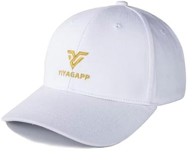 YiYagapp Men Women Fashion Baseball Cap, 100% Cotton Baseball Cap, Unisex-Adults (Small,G,White/Gold)