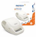 MEDTECH® Handyneb Super Ultra Compact and Low Noise Compressor Nebulizer Machine with Complete Mask Kit for Adult and Child (White)