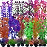 EMYSSA 20 Pack Aquarium Plants, Fish Tank Decoration Colorful Artificial Fish Tank Decor Plants Aquarium Decorations for Household and Office Aquarium Simulation, Small to Large and Tall