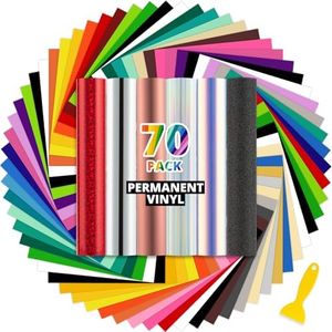 HTVRONT Permanent Vinyl, 70 PCS, 12"x12", Assorted Colors