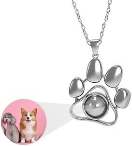 AVINVAN Collier photo de chien en argent sterling 925, collier de projection personnalisé avec image à l'intérieur de l'animal, bijoux personnalisés, cadeaux pour les amoureux des chiens