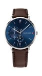 Tommy Hilfiger Men's Quartz Stainless Steel and Leather Strap Casual Watch, Color: Brown (Model: 1791508), Brown, 40mm, Quartz Watch