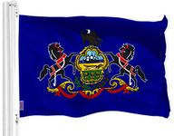 G128 Pennsylvania PA State Flag | 3x5 Ft | LiteWeave Pro Series Printed 150D Polyester | Indoor/Outdoor, Vibrant Colors, Brass Grommets, Thicker and More Durable Than 100D 75D Polyester