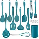 Herogo Kitchen Utensils Set, 22-Piece Silicone Cooking Utensils with Holder, Kitchen Tools Turner Spatula Spoon for Non-Stick Cookware, Heat Resistant & Non-Scratch, Dishwasher Safe (Blue)