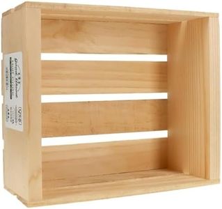 Good Wood by Leisure Arts Wooden Half Crate Craft Caddy in Unfinished Pine for Storage Wood Crates, Large Decorative Boxes and Centerpieces for The Home and Table 11.75" X 10X4.8"