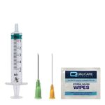 12 Pack 5 ml/cc Measuring Tools with 25G Orange (25 mm, 1") 21G Green ( 40 m, 1.5") 12 x Swabs. Professional Laboratory Supplies. Individually Sealed Sterile (12)