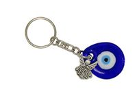 Jeannieparnell 107 3cm Lucky Evil Eye & Angel Charm Keyring Bag Hanger Handmade