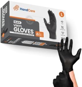 HandCare Soft Disposable Black Vinyl Gloves - 1000 Pack 3 Mil Powder Free Black Disposable Gloves-Food Safe, Latex Free (Small - Pack of 1000)
