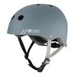 80SIX Multi-Sport Skateboard Helmet for Kids Teens&Adults-Certified Hardshell Protective Scooter&Bike Helmet with Fit Dial for Bike, Skateboard, BMX&Inline Skate,Grey Matte,S/M