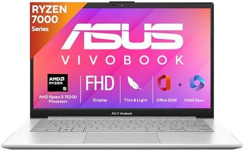 ASUS Vivobook Go 14, AMD Ryzen 5 7520U, 16GB RAM, 512GB SSD, FHD 14", Windows 11, Office Home 2024, Cool Silver, 1.38kg, E1404F04FA-NK5541WS, AMD Radeon iGPU, 42WHrs, M365 Basic (1Year)* Laptop